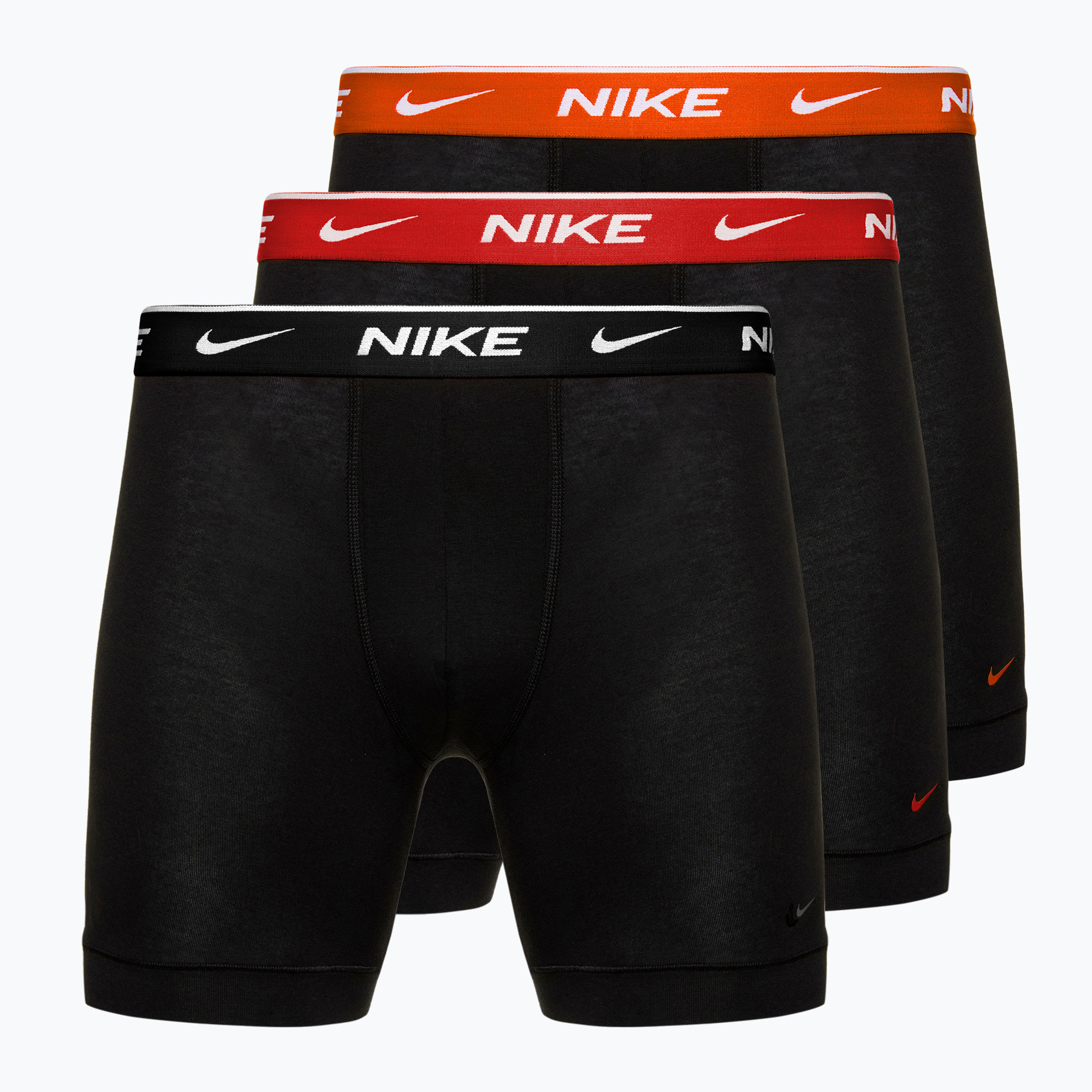 Pánske boxerky Nike Everyday Cotton Stretch 3 páry black team orange/red/black (Everyday Cotton Stretch KE1007-GCV)