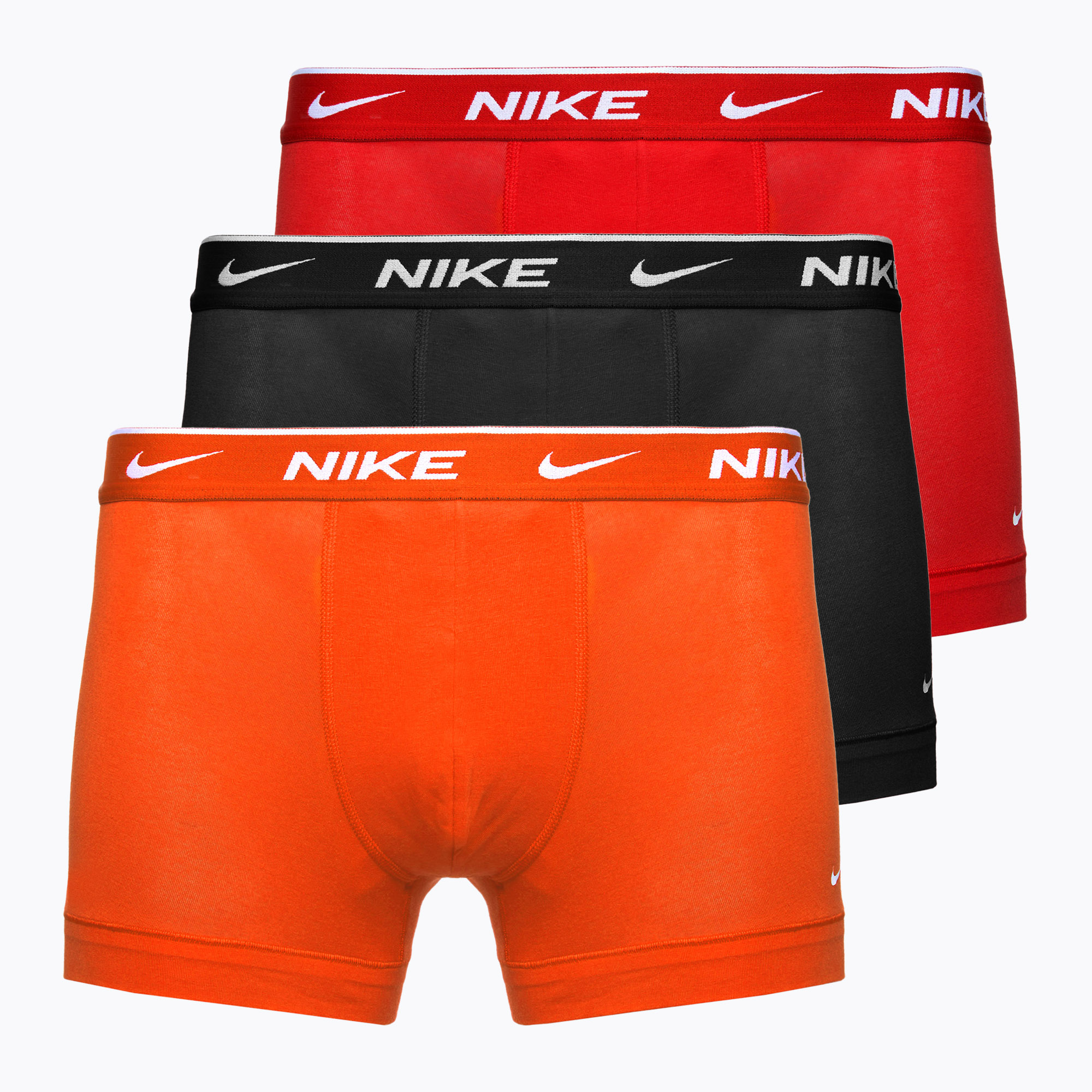 Pánske boxerky Nike Everyday Cotton Stretch Trunk 3 páry team orange/uni red/black (Everyday Cotton Stretch Trunk KE1008-I2V)