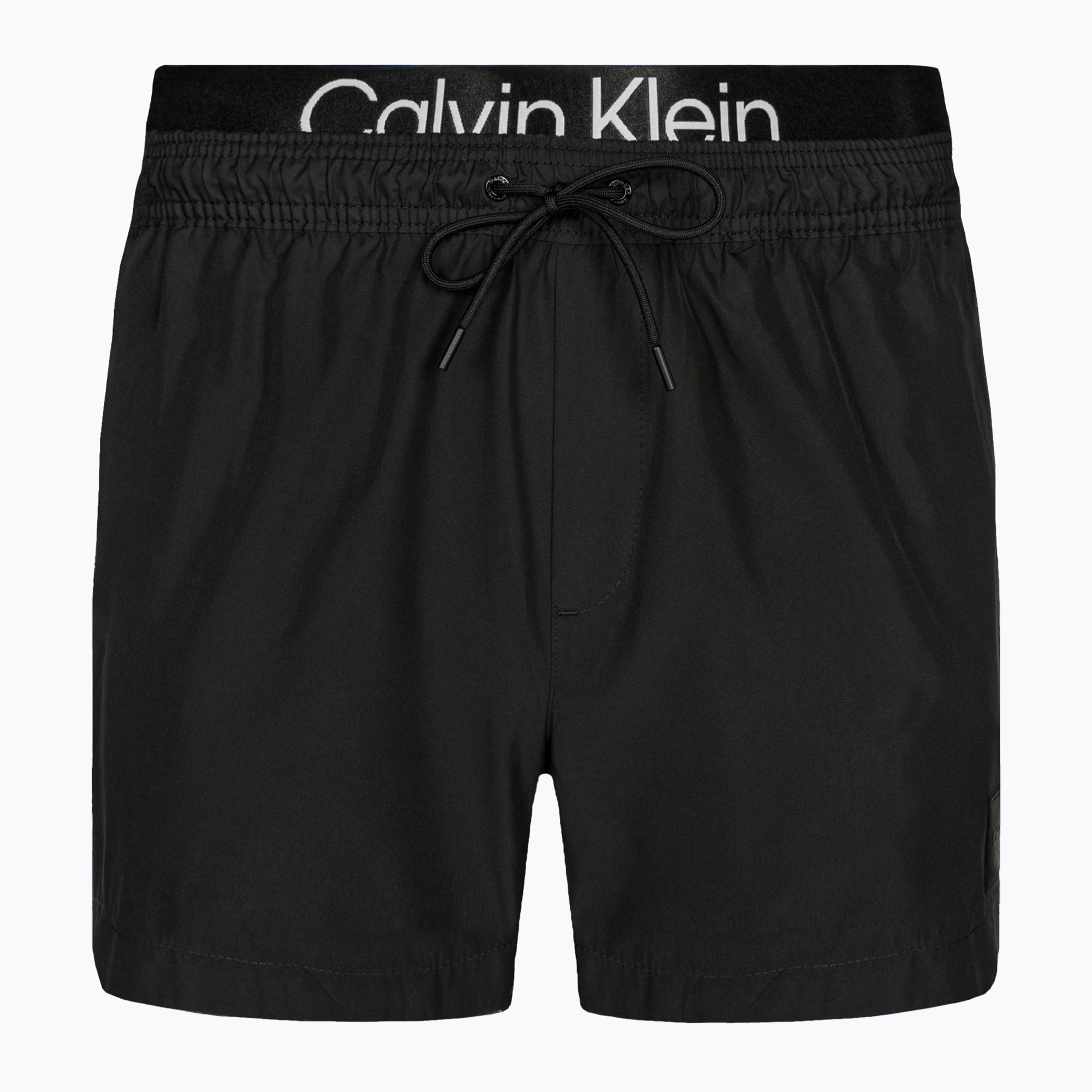 Calvin Klein Pánske krátke plavecké šortky s dvojitým pásom čierne