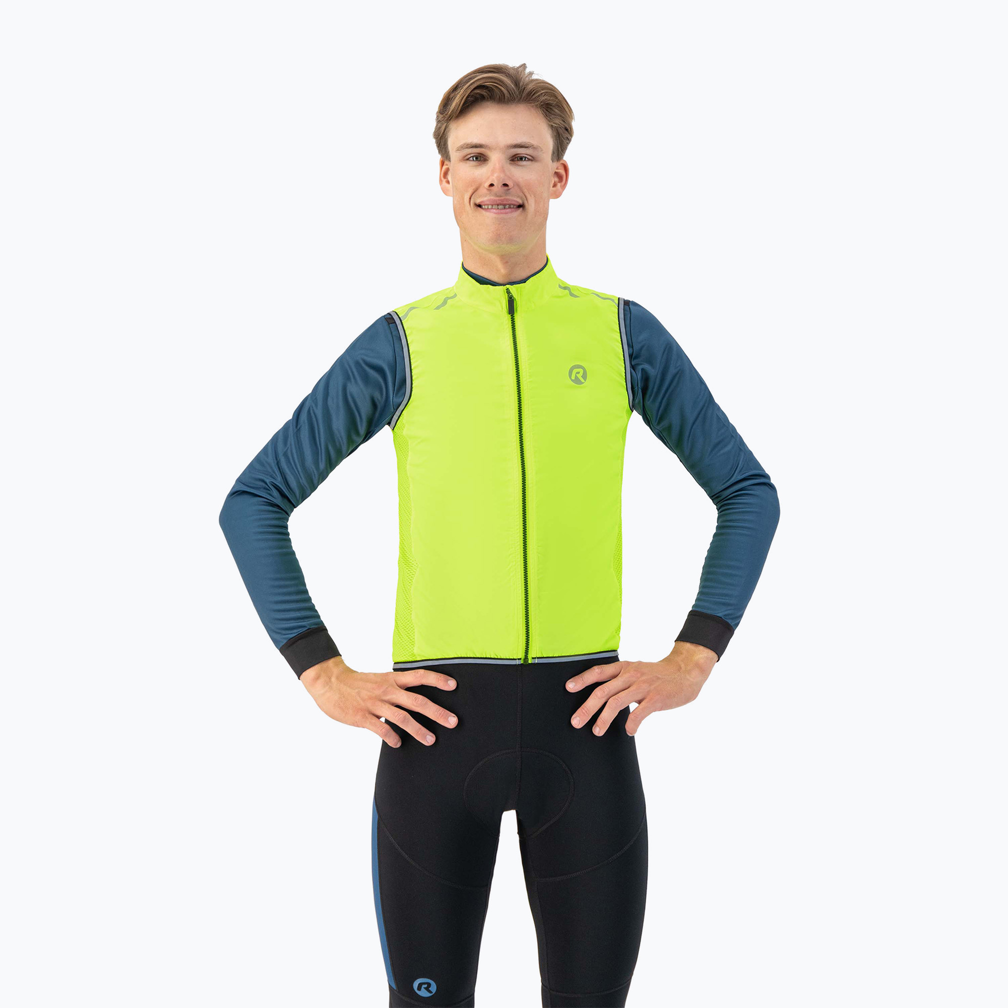 Pánska cyklistická vesta Rogelli Core fluor (Core ROG351679)