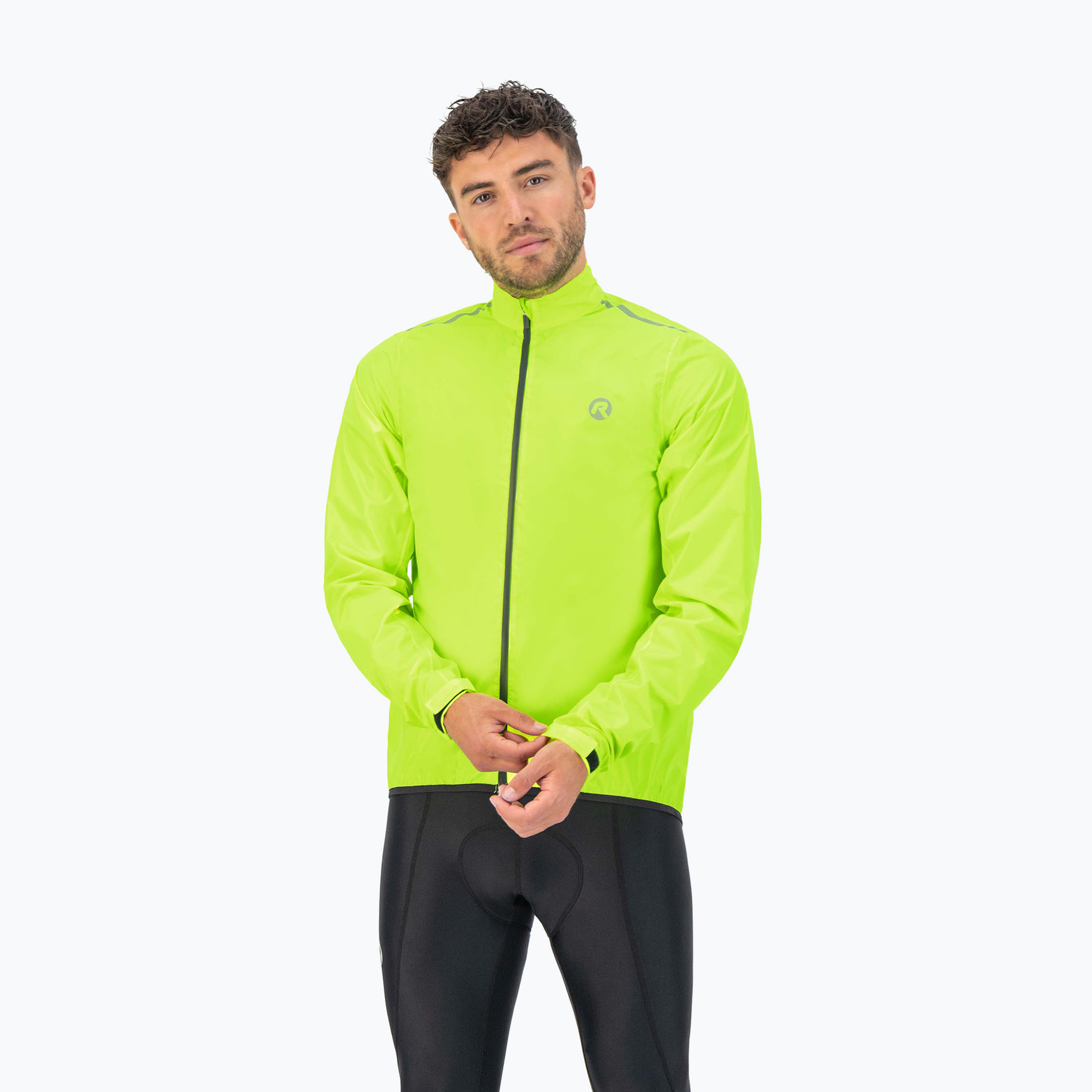Pánska cyklistická bunda Rogelli Core yellow (Core Waterproof ROG351691)