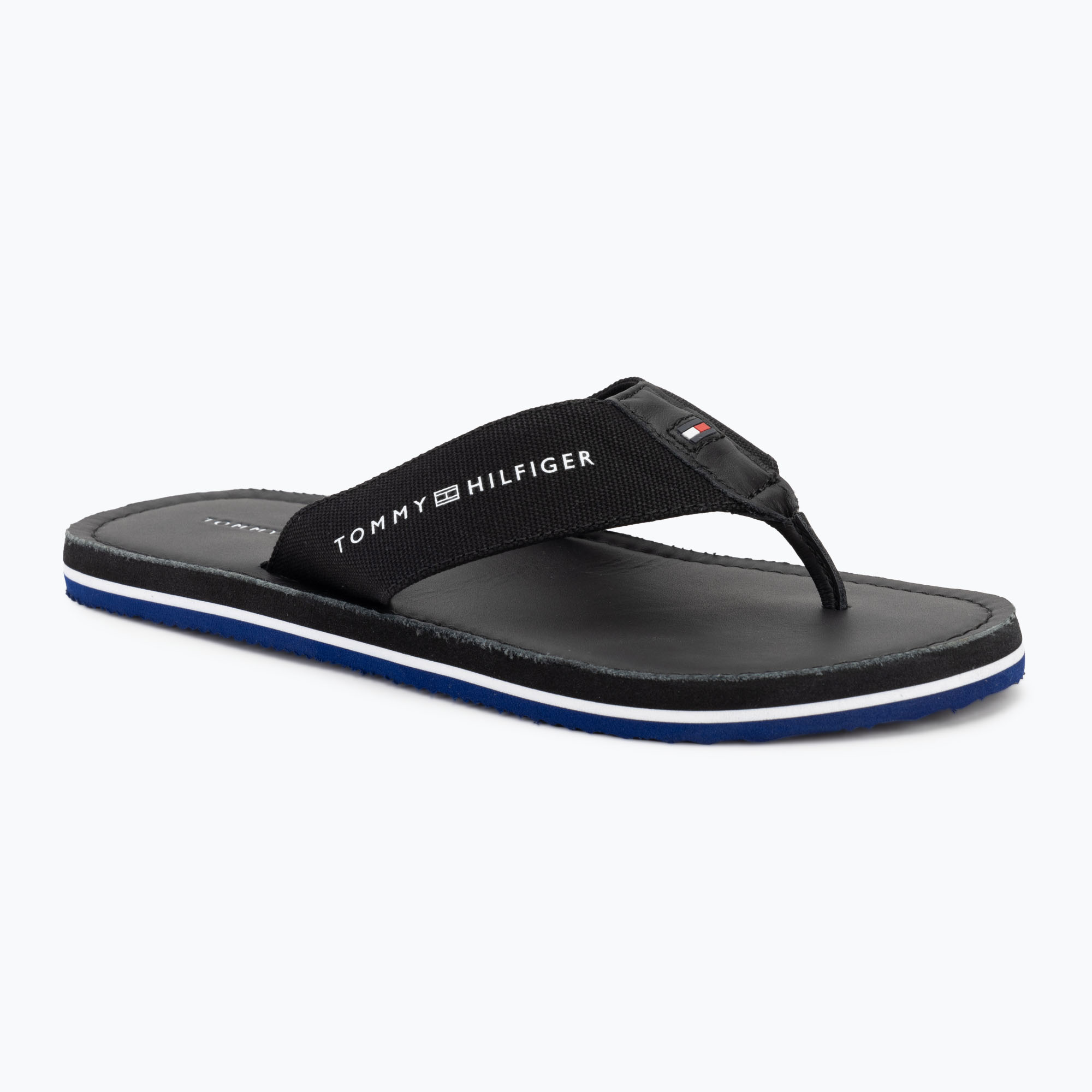 Pánske žabky Tommy Hilfiger Leather Beach Sandal black (Leather Beach Sandal FM0FM05442BDS)