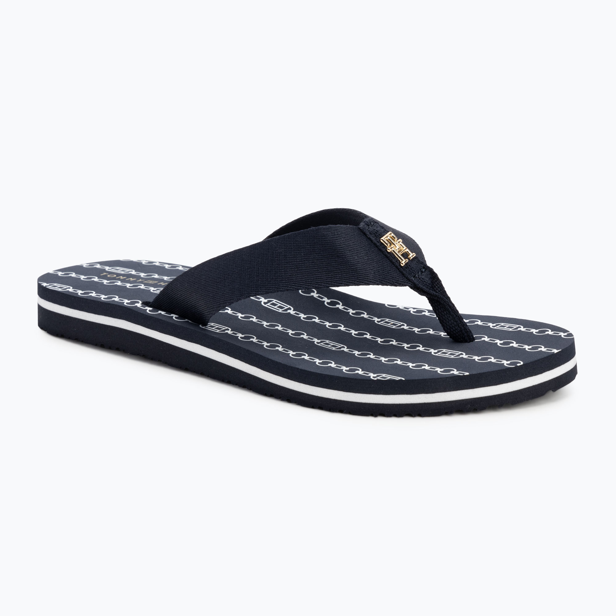 Dámske žabky Tommy Hilfiger Chain Print Beach Sandal space blue (Chain Print Beach Sandal FW0FW08514DW6)