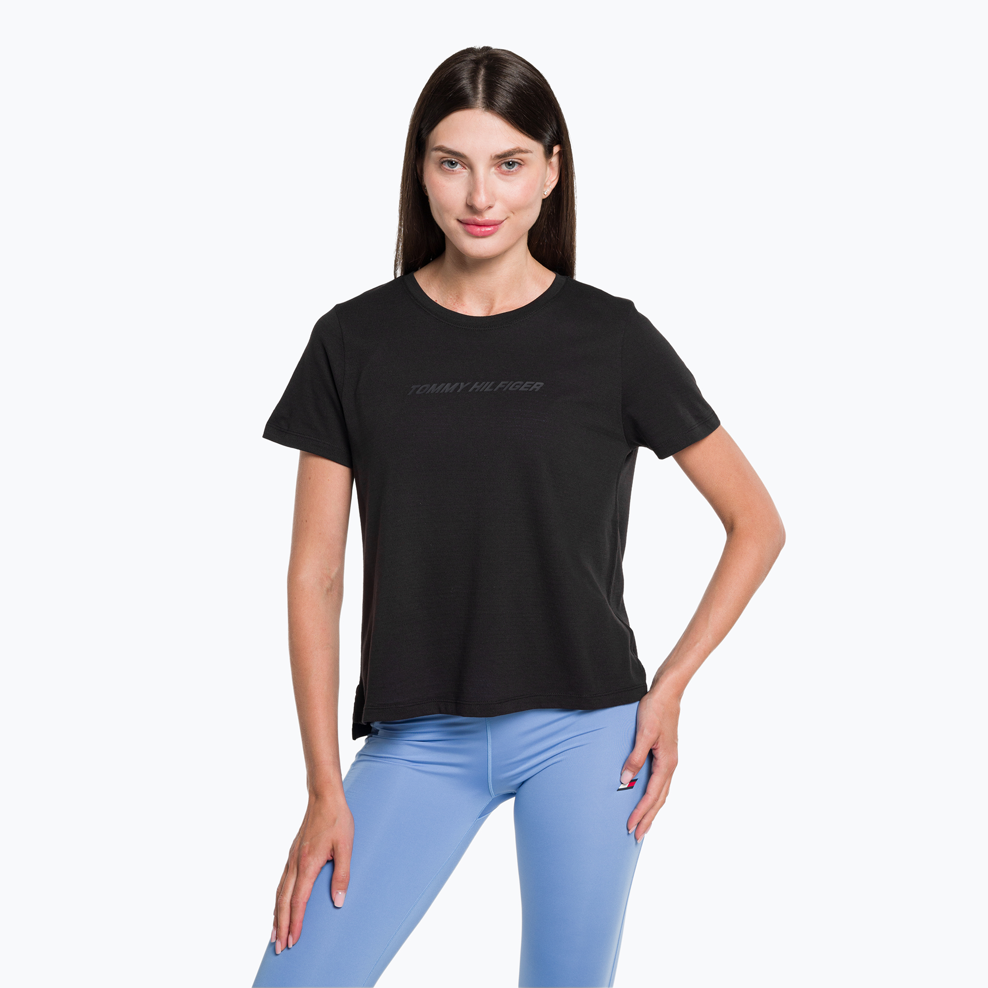 Tommy Hilfiger Performance Mesh Tee čierne dámske tréningové tričko (Performance Mesh Tee S10S101481BDS)
