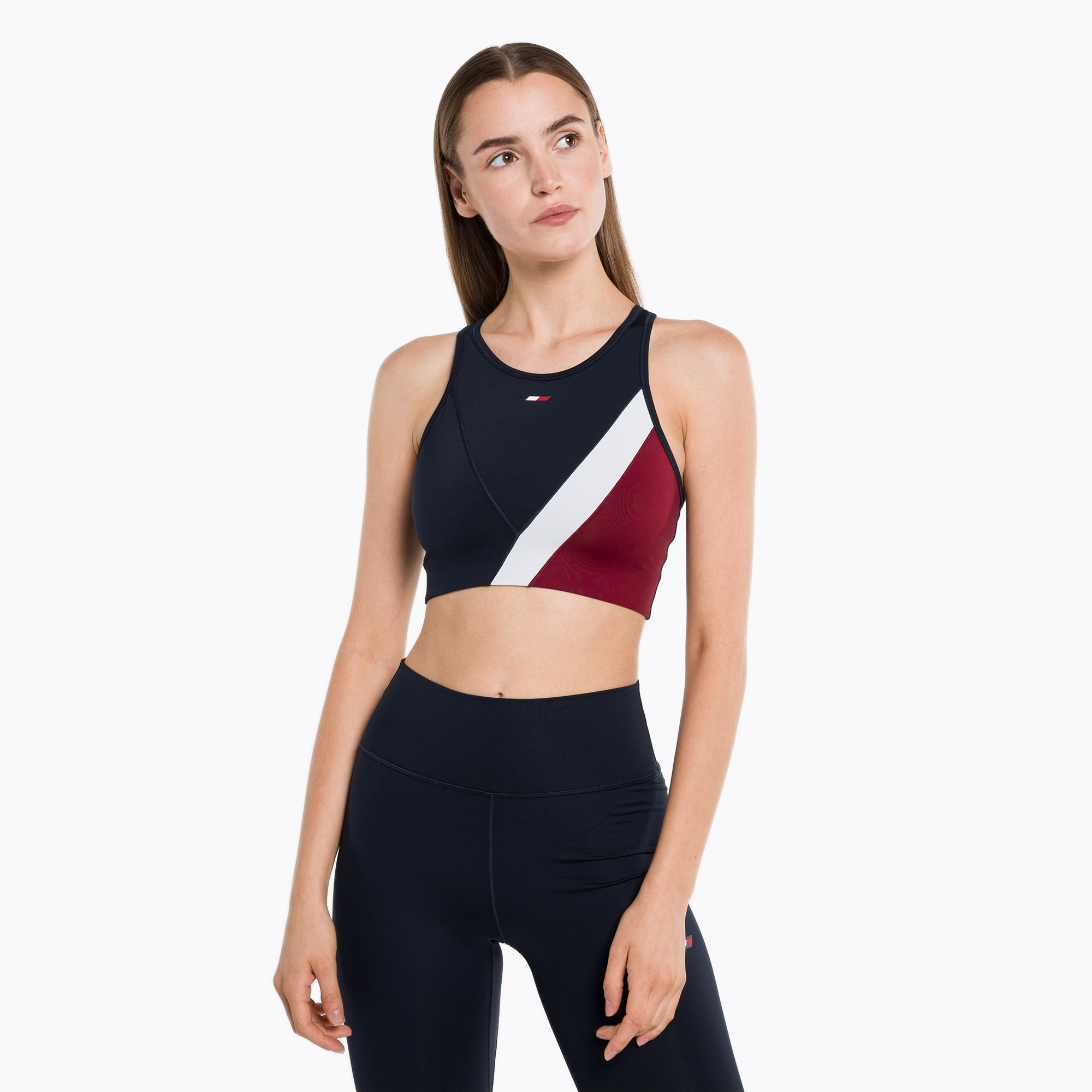 Fitness podprsenka Tommy Hilfiger Mid Intensity Rwb Colour-Block blue (Mid Intensity Rwb Colour-Block S10S101589DW5)