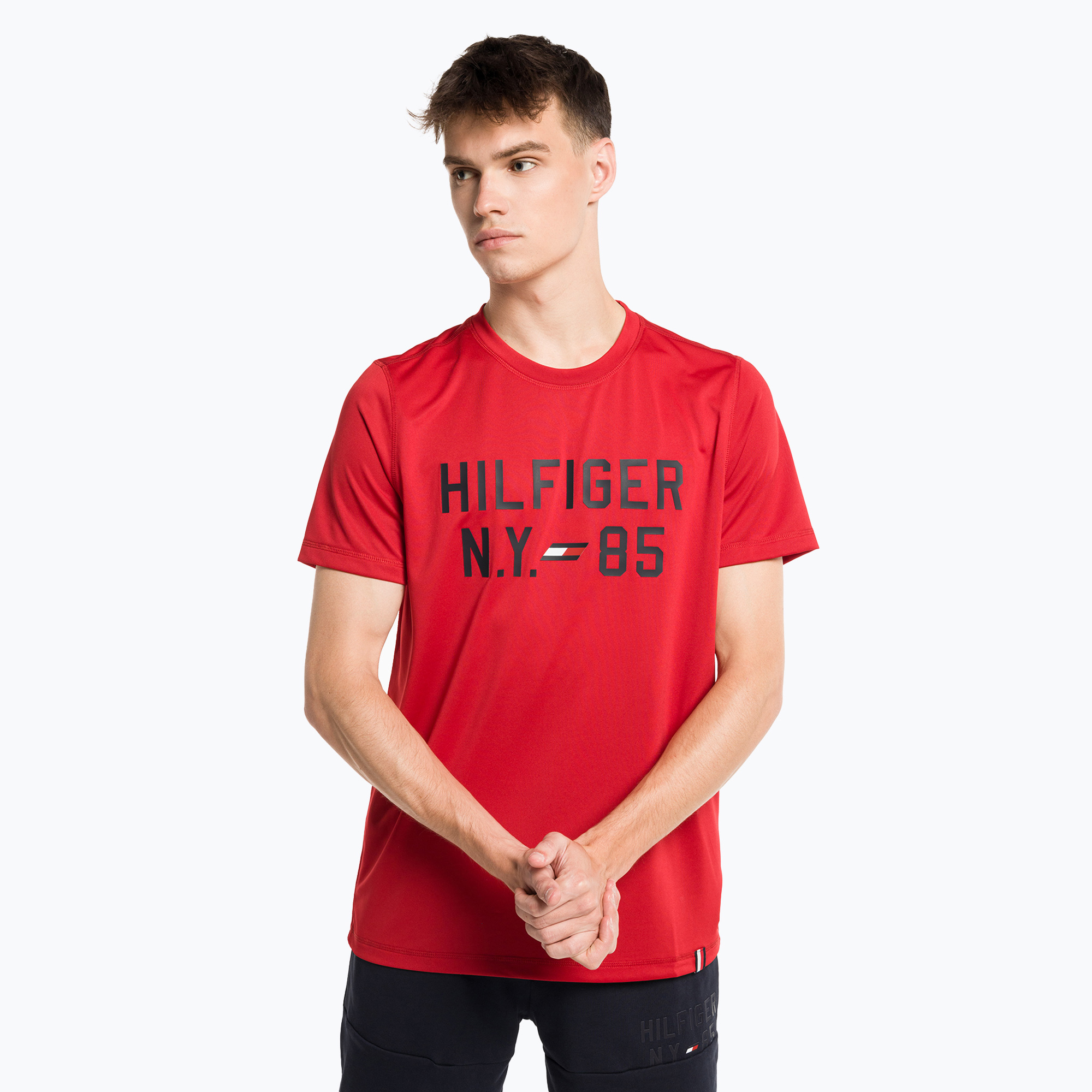 Pánske tričko Tommy Hilfiger Graphic Training červené (Graphic S/S Training MW0MW30471XLG)