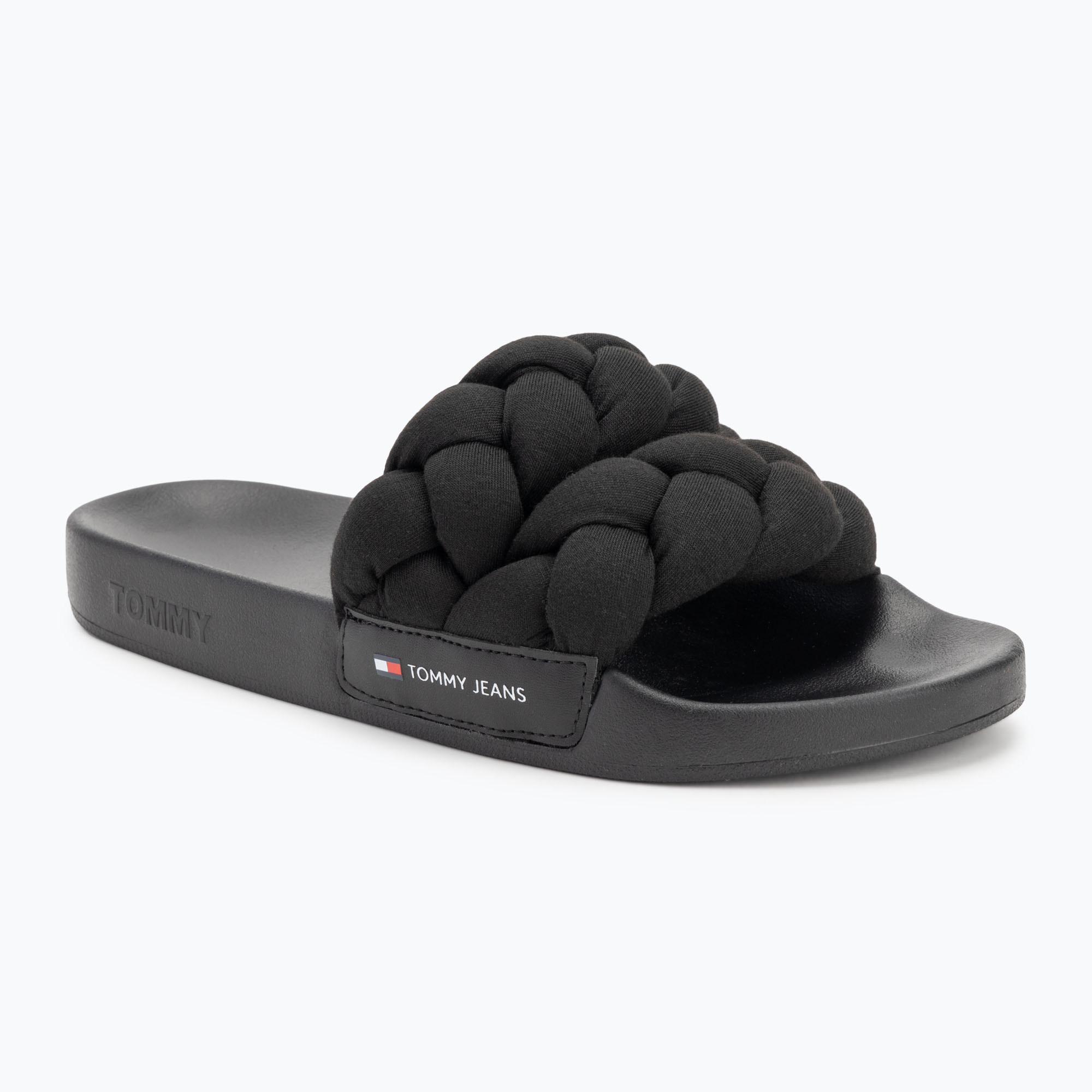 Dámske šľapky Tommy Jeans Braided Slide frozen black (Braided Slide EN0EN02764BDS)
