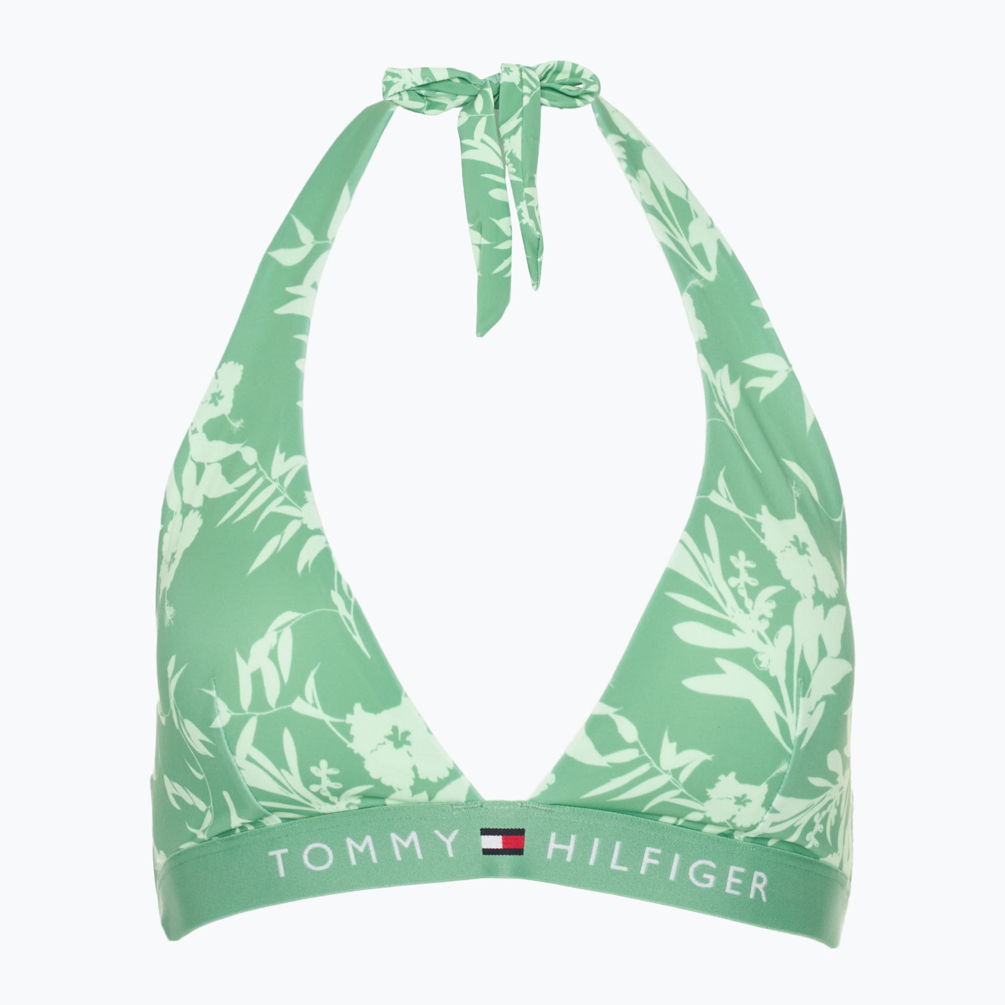 Vrchný diel plaviek Tommy Hilfiger Halter Rp Print kvetinový tropický aop fort green (Halter Rp Print UW0UW059450H8)