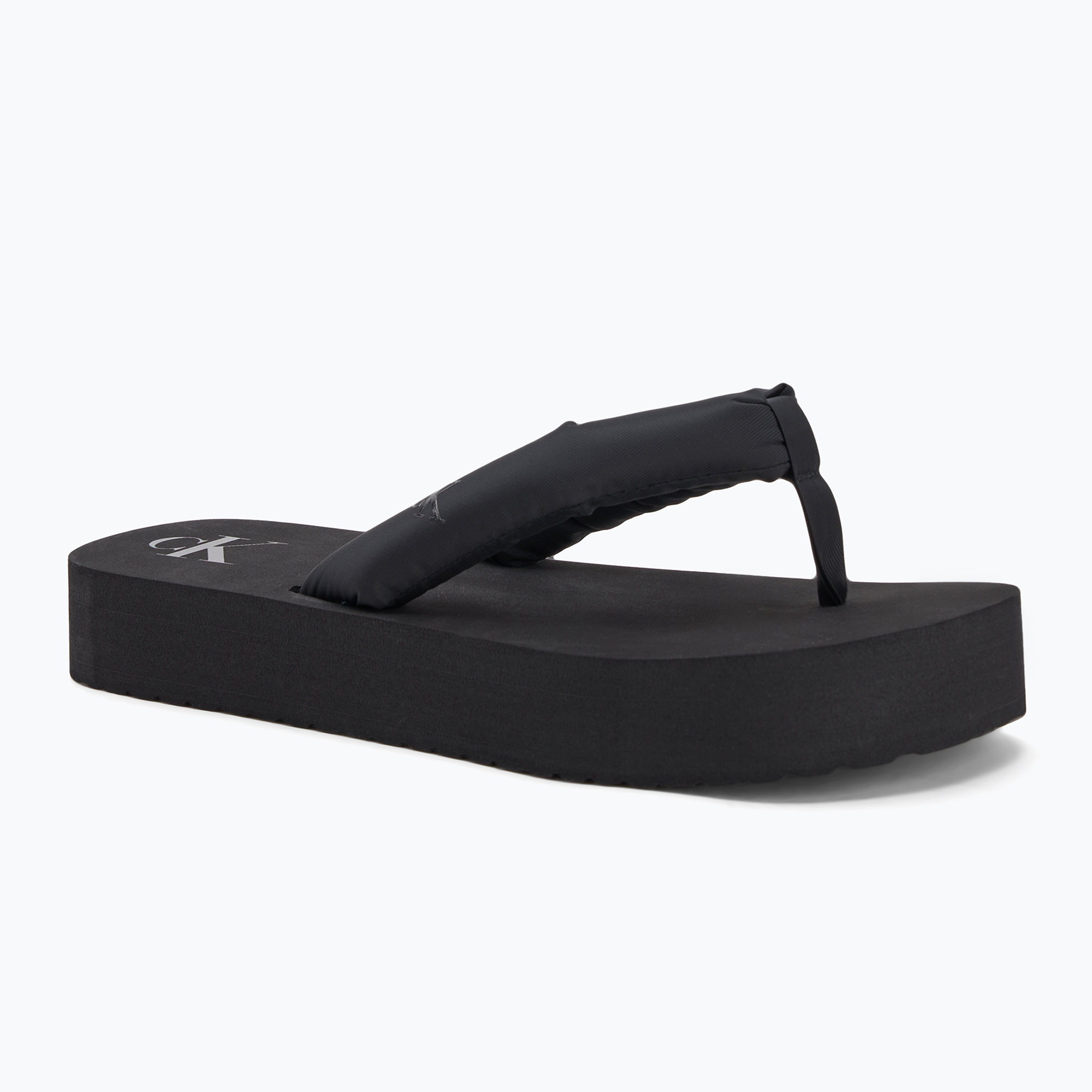 Dámske plážové sandále Calvin Klein YW0YW01723 Flatform Ttxr Satin triple black žabky (Beach Sandal Flatform Ttxr Satin YW0YW017230GJ)
