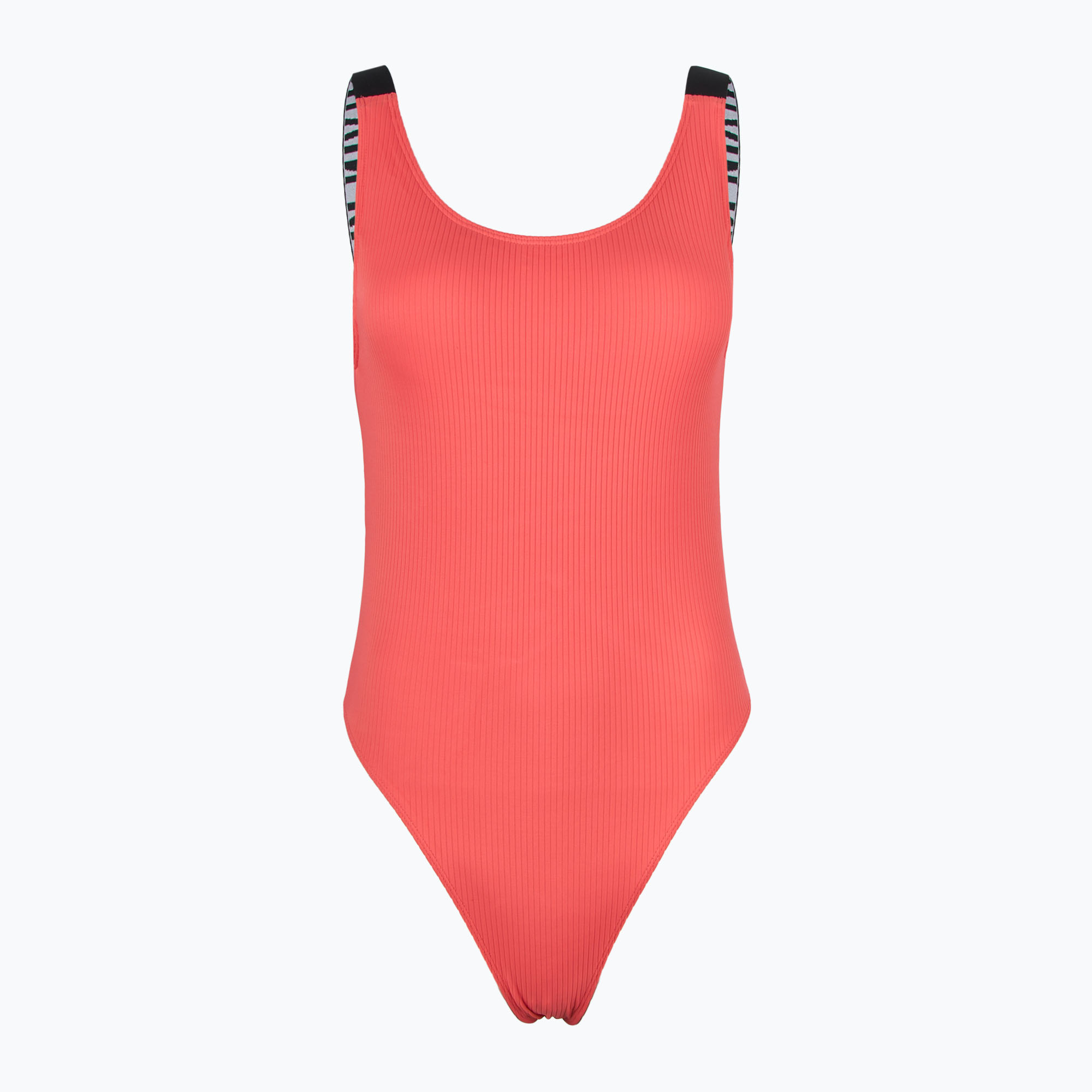 Dámske jednodielne plavky Calvin Klein KW0KW02754 Intense Power Rib Scoop Back One Piece-RP oslnivá koralová (Intense Power Rib Scoop Back One Piece-