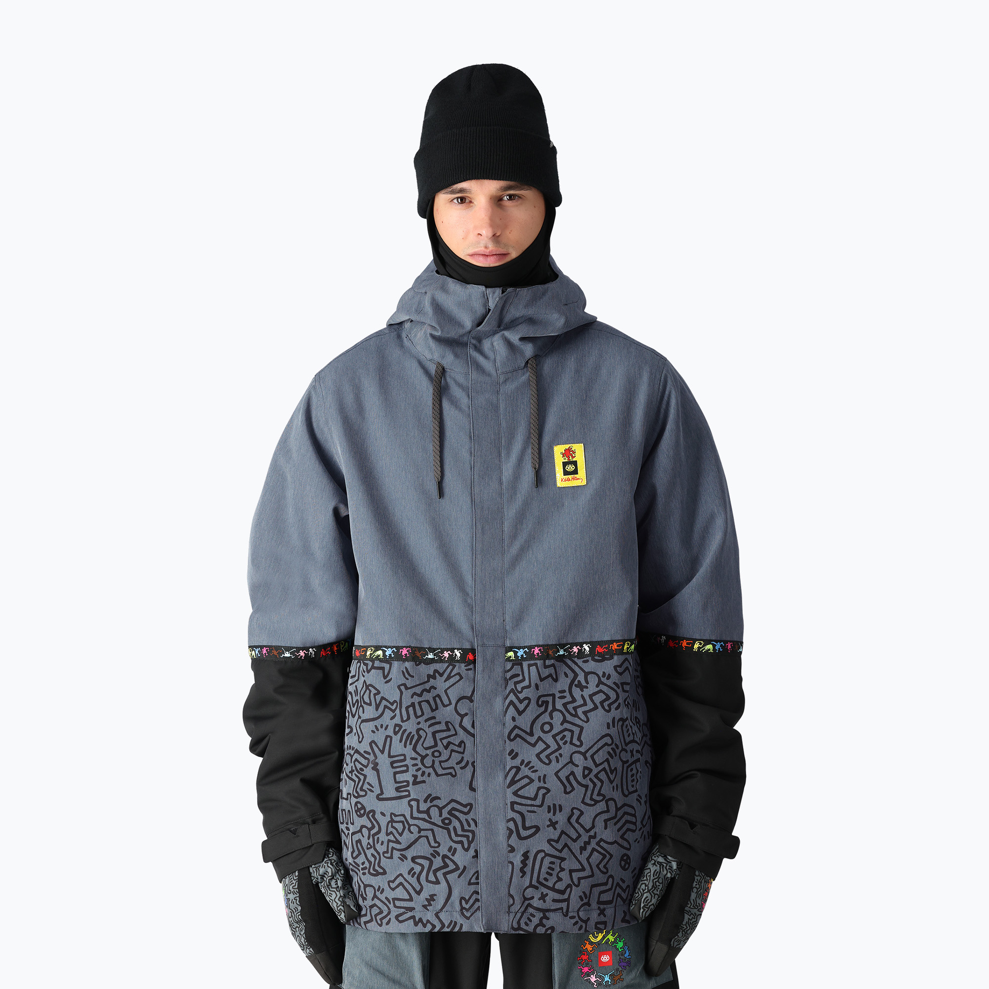 Pánska snowboardová bunda 686 Foundation Insulated keith haring denim colorblock
