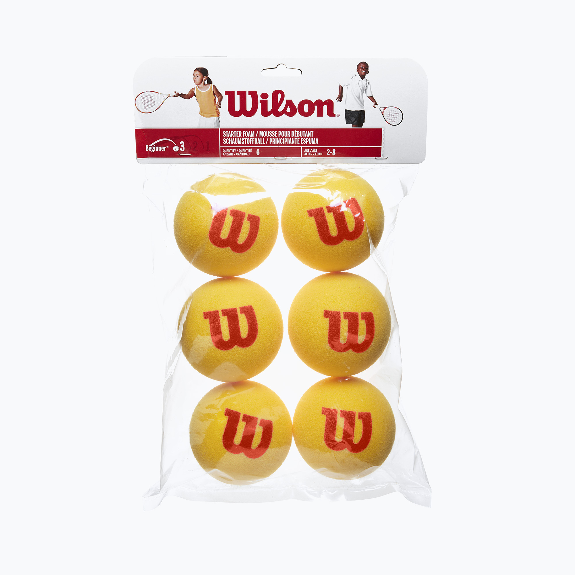 Detské tenisové loptičky Wilson Starter Tour Foam Tball 6 ks žltá WRZ259300