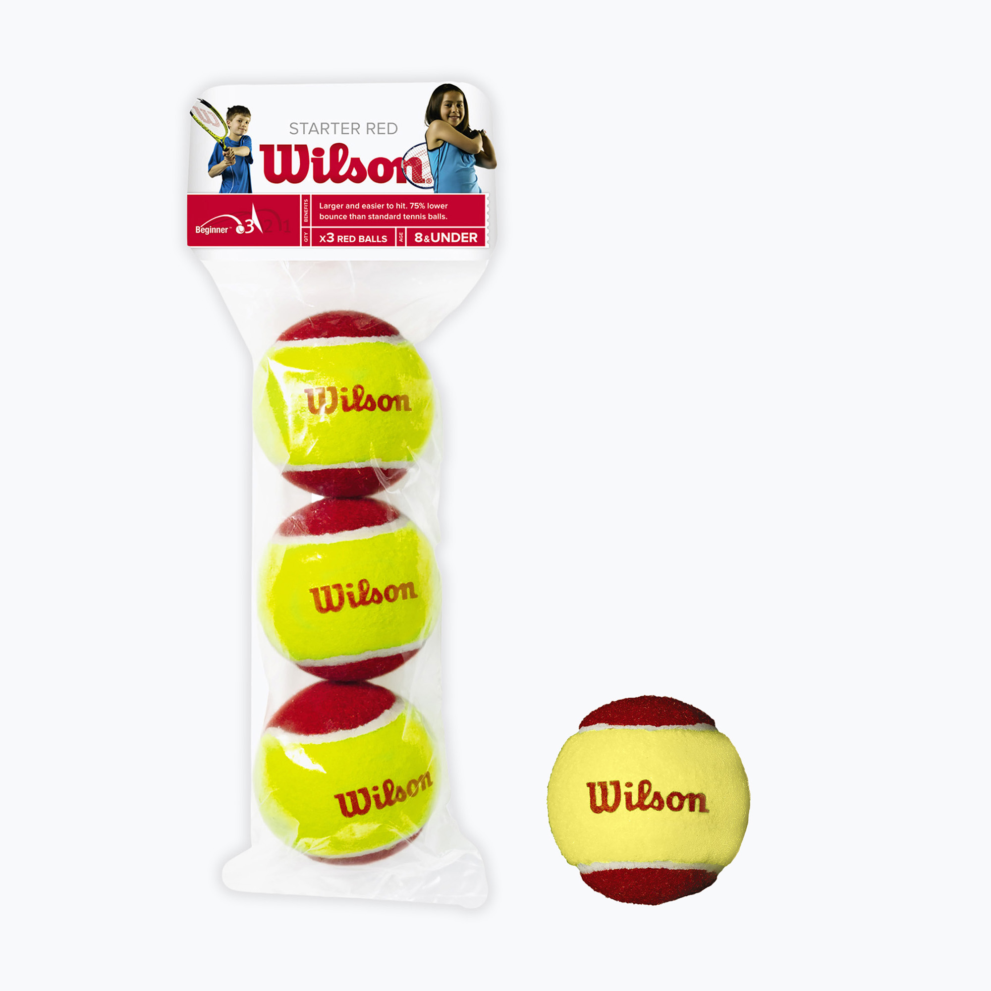 Wilson Starter Red Tball detské tenisové loptičky 3 ks žlto-červené 2000031175 (Starter Red 3B WRT137001)