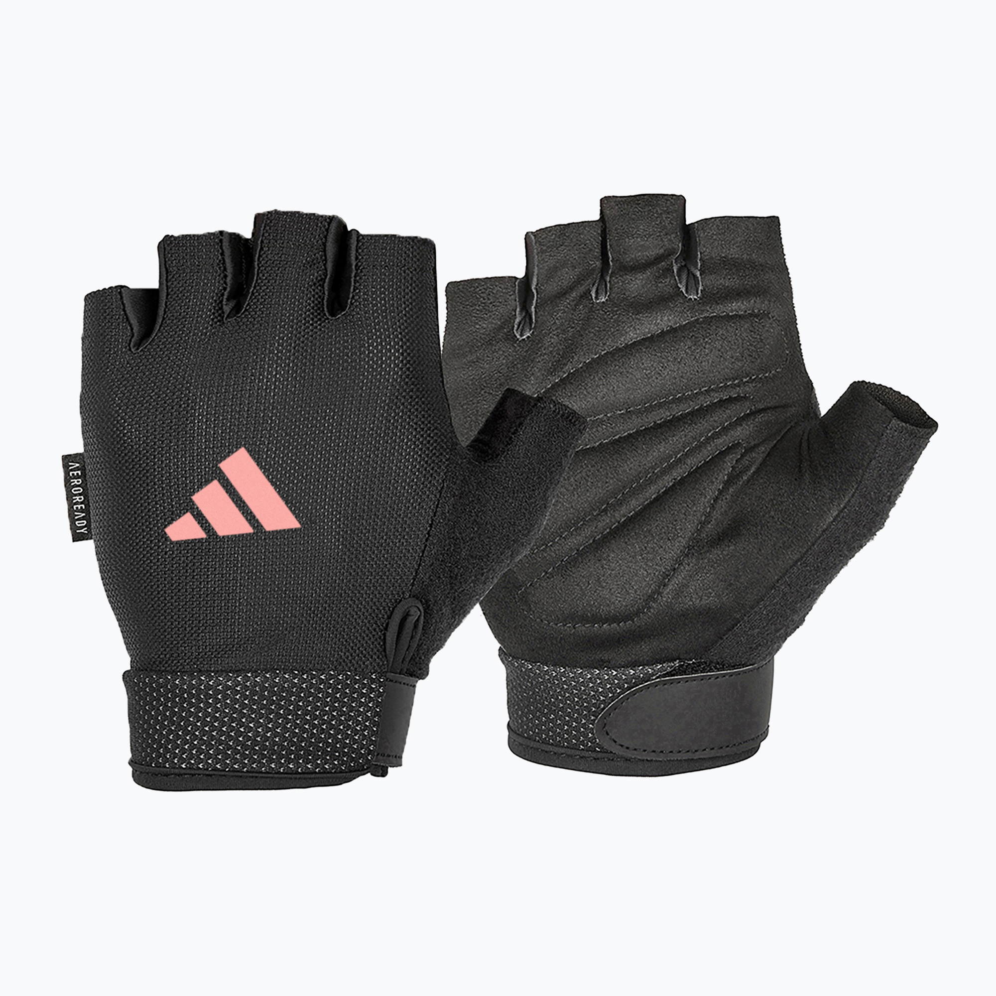 Fitness rukavice adidas Essential Adjustable black/ pink (Essential Adjustable Gloves ADGB-12444-NL)