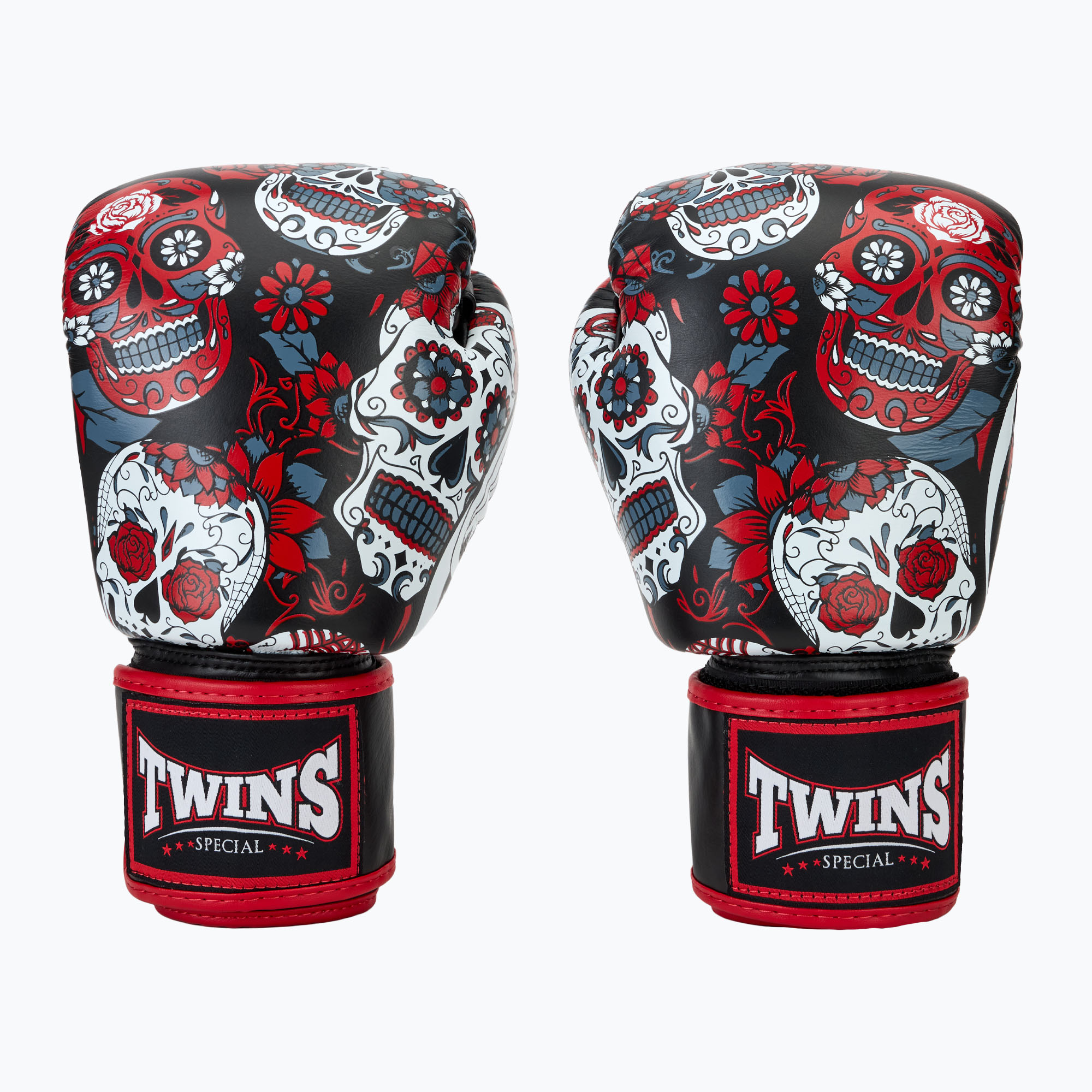 Boxerské rukavice Twins Special Fancy FBGVL3-53 Skull red/black (Fancy FBGVL3-53-RD Skull)