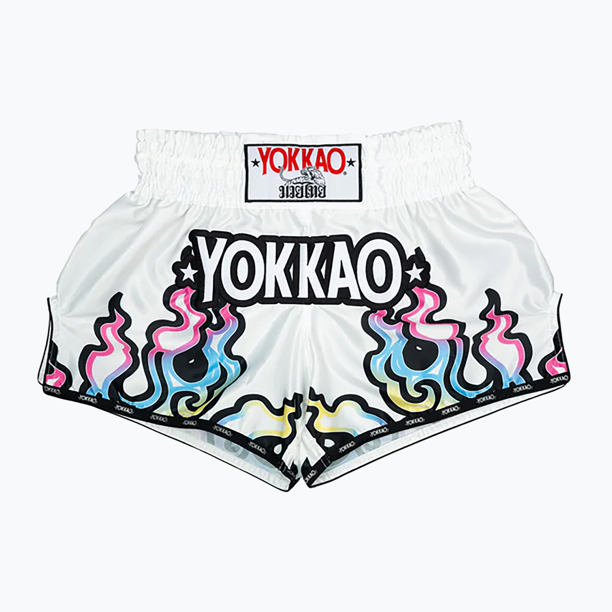 Pánske tréningové šortky YOKKAO Flames CarbonFit white (Flames CarbonFit TYBS-152)
