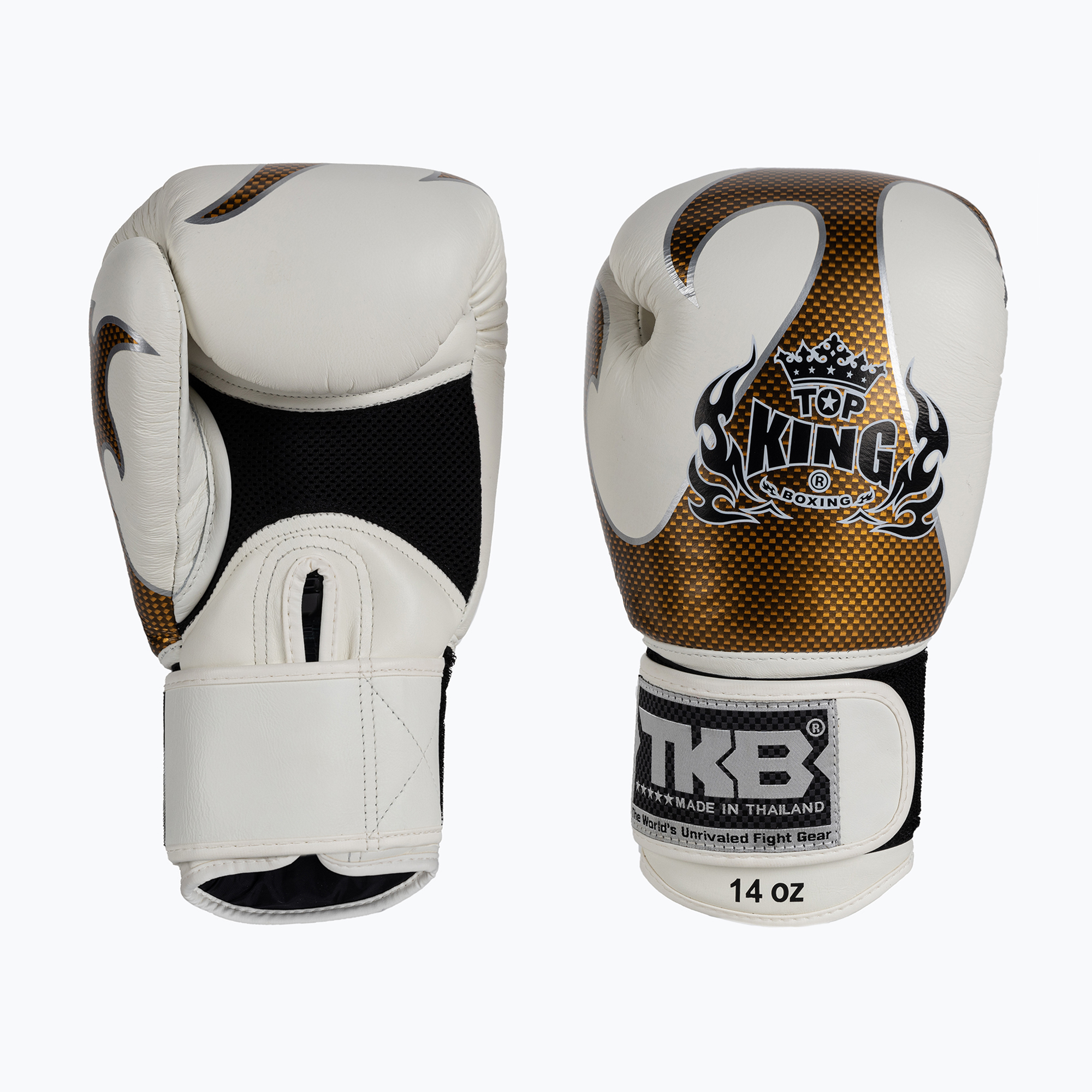Top King Muay Thai Empower biele boxerské rukavice TKBGEM-01A-WH