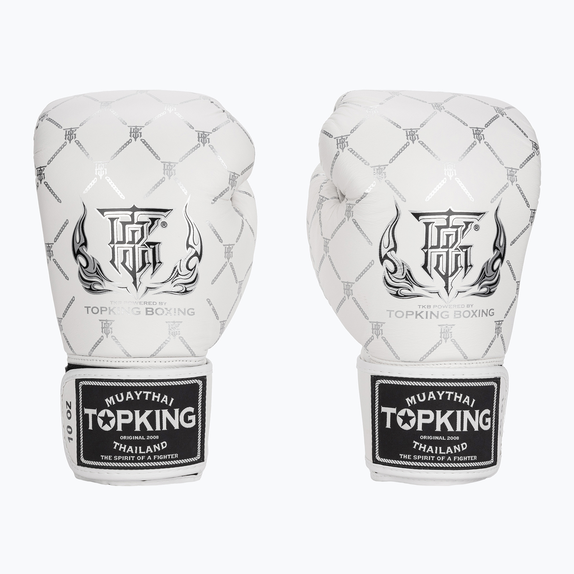 Boxerské rukavice Top King Boxing Chain white/silver (Boxing Chain TKBGCH-WH-SV)