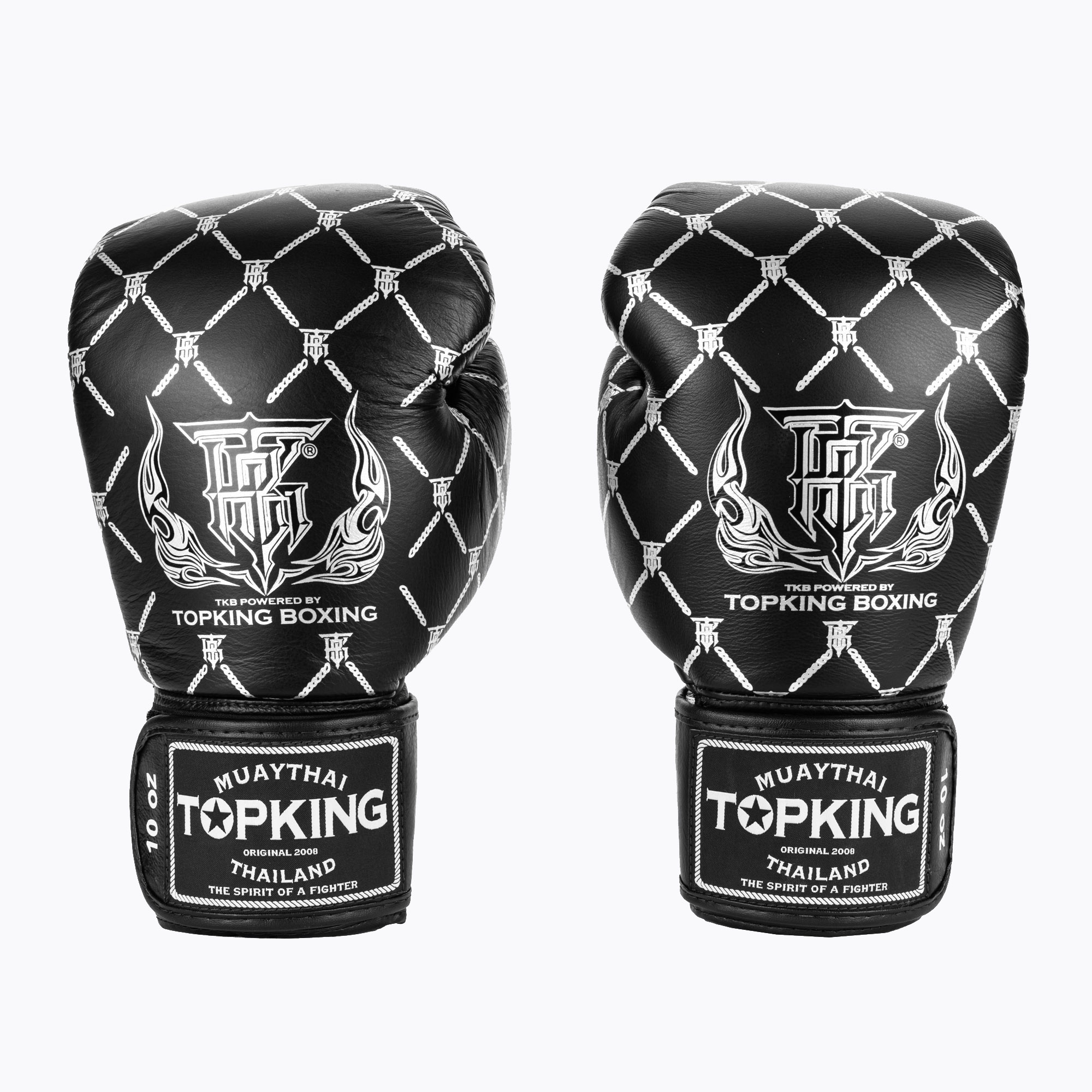 Boxerské rukavice Top King Boxing Chain black/silver (Boxing Chain TKBGCH-BK-SV)