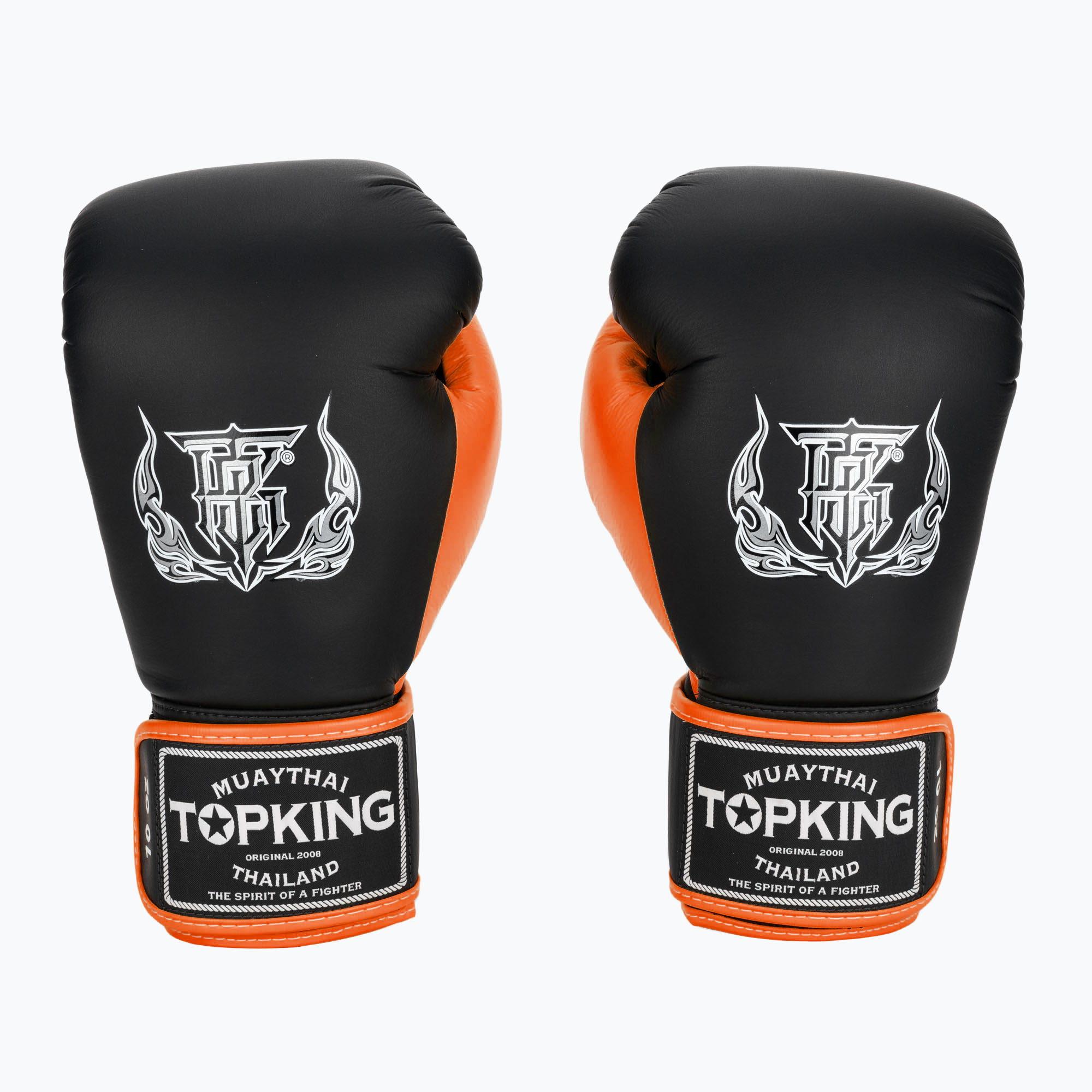 Boxerské rukavice Top King Reborn Boxing Semi Leather black/orange