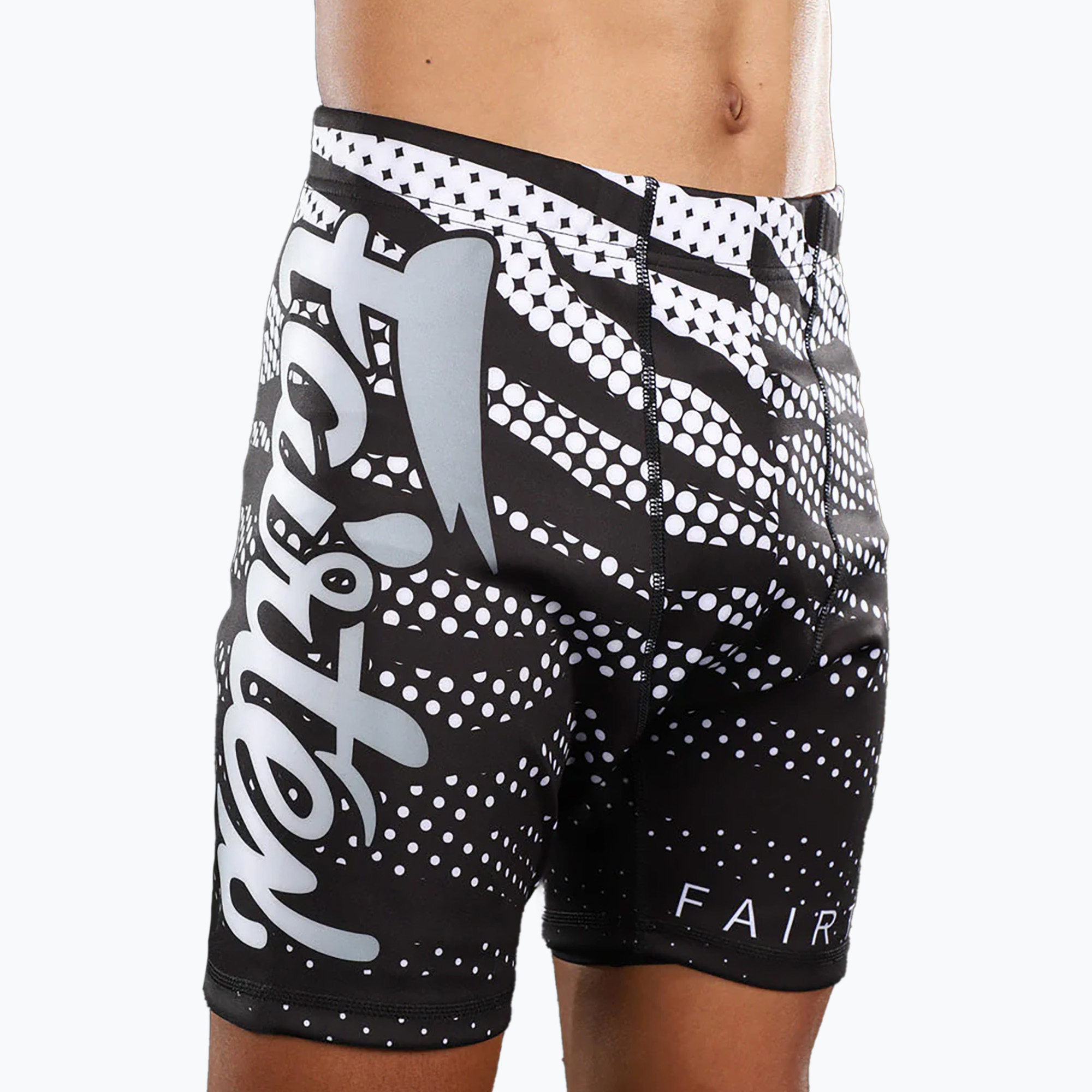Tréningové šortky Fairtex Vale Tudo CP10 black/white (Tudo CP10-BK-WH)
