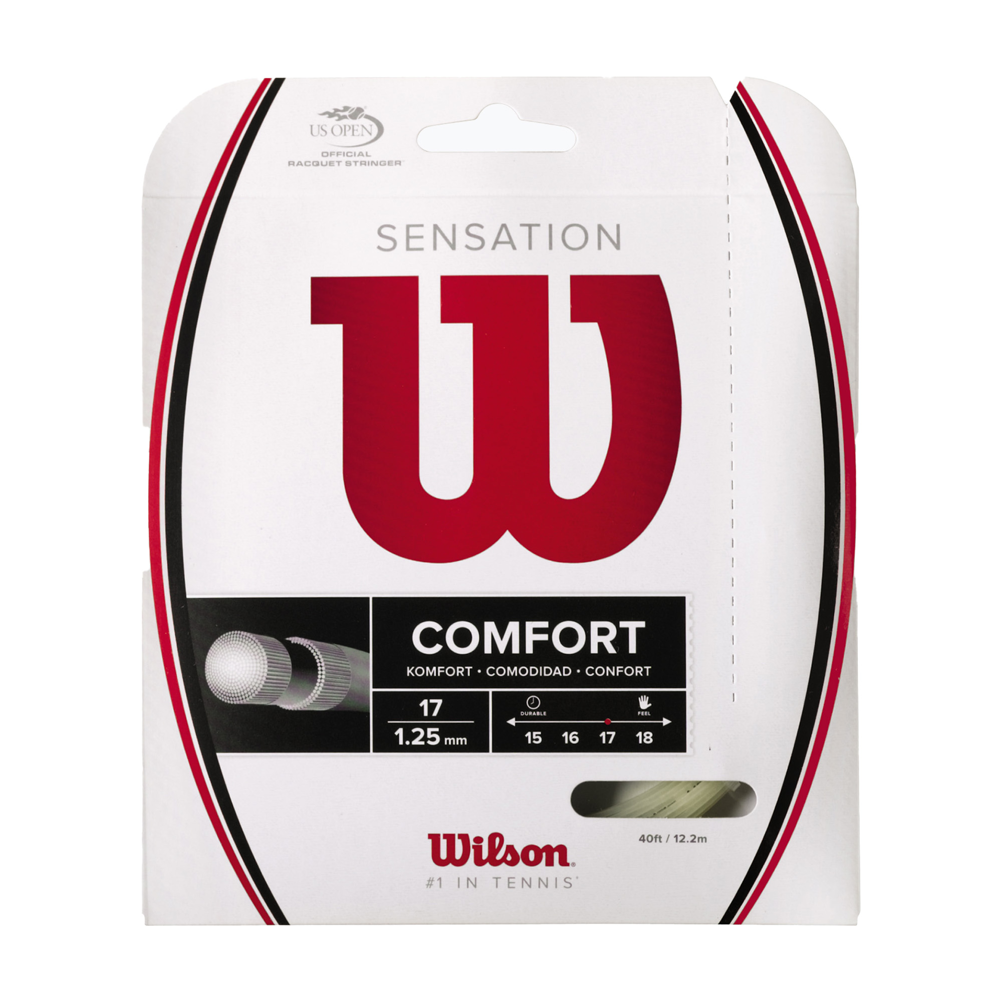 Tenisová struna Wilson Sensation 17 12,2 m sivá WRZ941100+