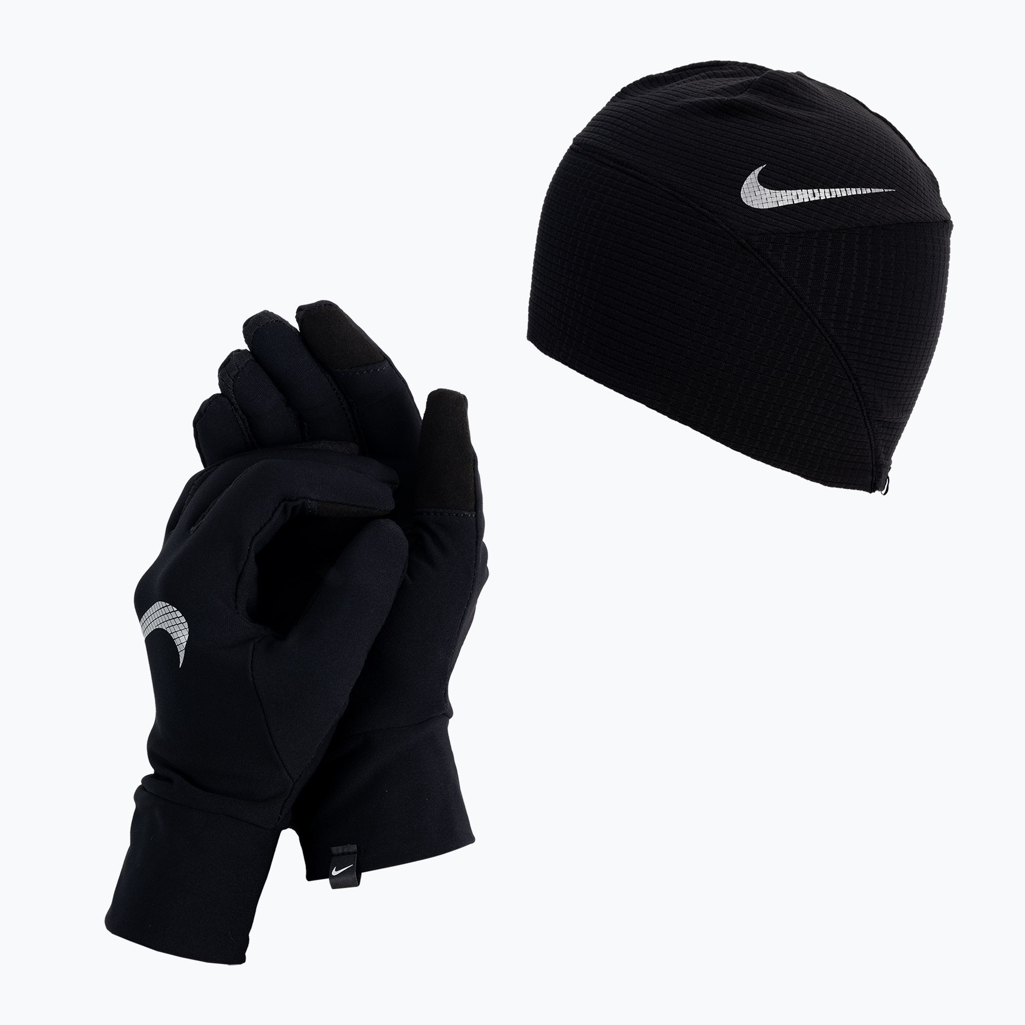 Dámska súprava čiapka + rukavice Nike Essential Running čierna N1000595-082