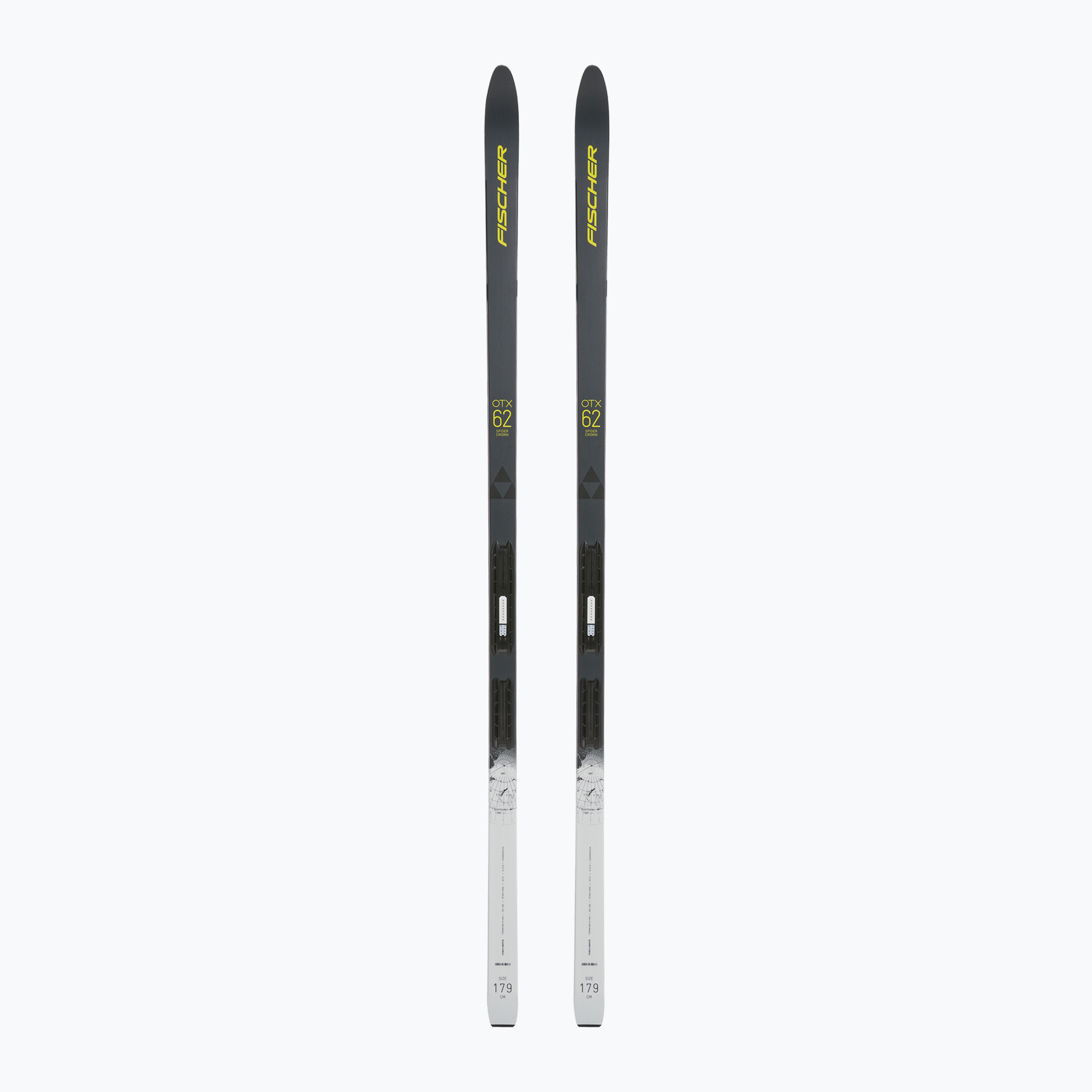 Bežecké lyže Fischer Spider 62 Crown Xtralite + Control Step-In silver and white NP5622V (Spider 62 Crown Xtralite + Control Step-In NP50622V)