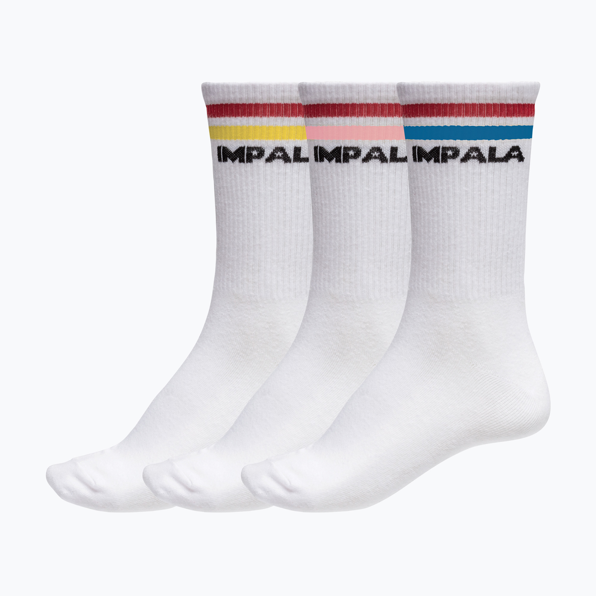 Dámske ponožky IMPALA Stripe 3 páry white (Stripe 3pk IM787000)