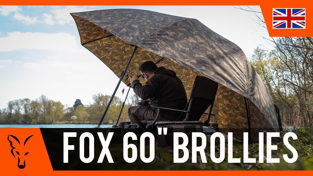 Fox International 60" Camo Brolly hnedý kaprový dáždnik CUM268
