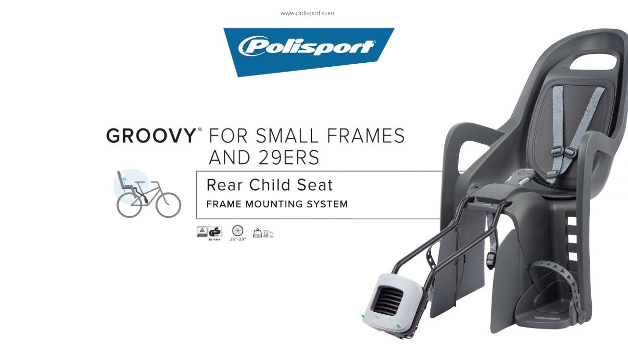 Polisport Groovy Maxi FF 29 čierna/šedá FO sedadlo na zadný rám bicykla 8406000011