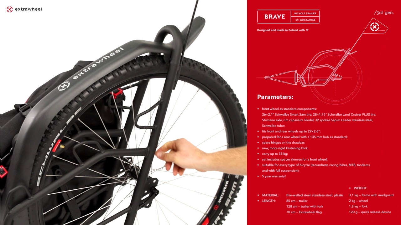 Extrawheel Voyager príves na bicykel čierny PRO E0033