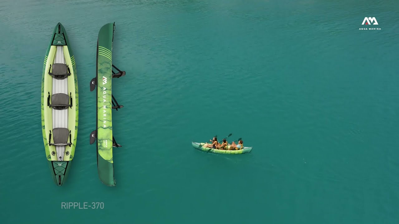 Aqua Marina Rekreačný kanoe zelený Ripple-370 3-osobový nafukovací kajak 12'2"