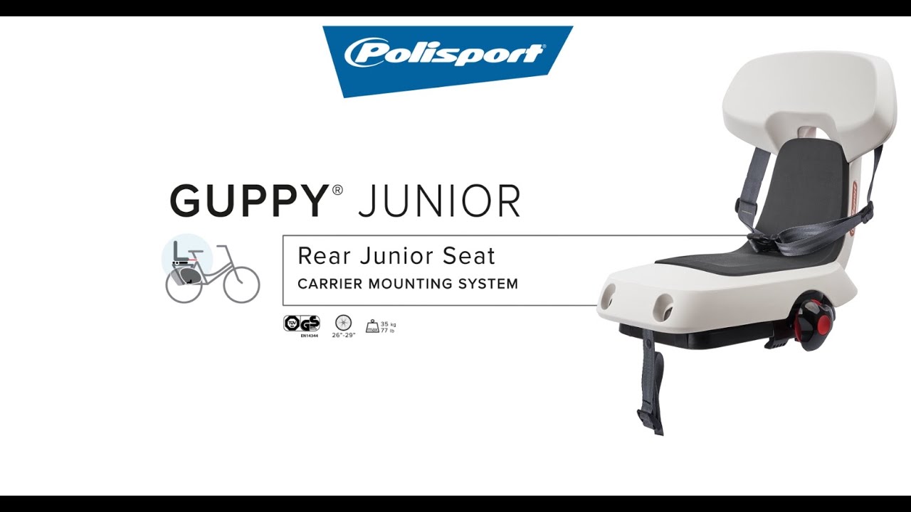 Sedadlo na bicykel Polisport Guppy Junior CFS so zadným nosičom šedé FO 8636100013