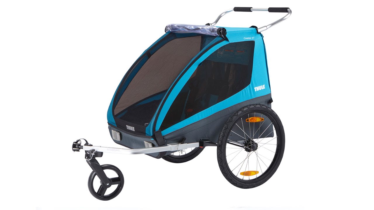 Prívesný vozík za bicykel Thule Coaster XT + kočík modrý 10101806