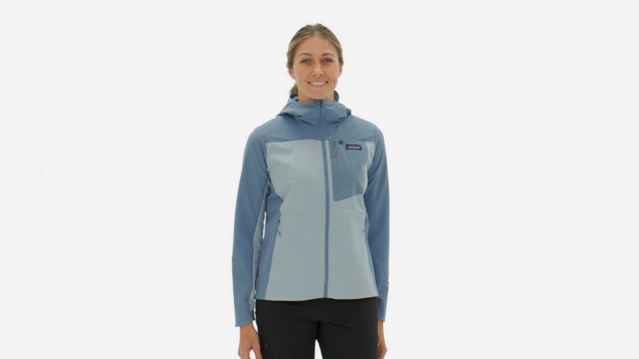 Dámska softshellová bunda Patagonia R1 CrossStrata Hoody lagom blue