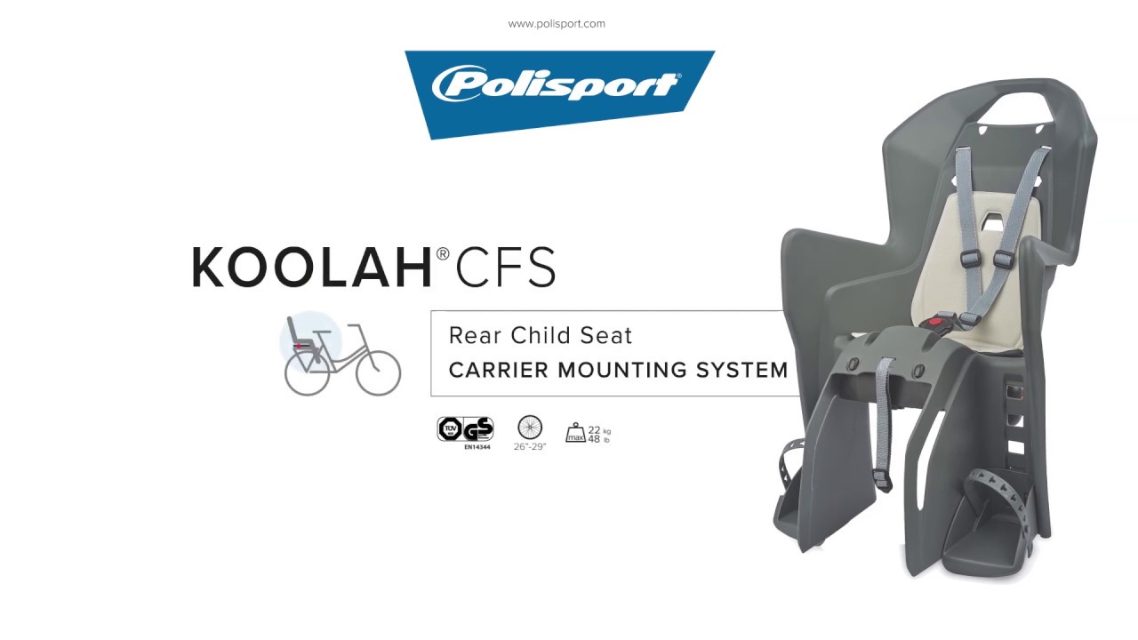 Sedadlo na bicykel Polisport Koolah CFS so zadným nosičom šedé FO 8631500005